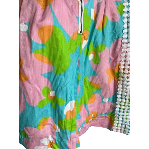 Lilly Pulitzer Delia Shorely Blue Mojo Lace Side Detail Shift Sz 0 Easter Dress - Picture 5 of 7